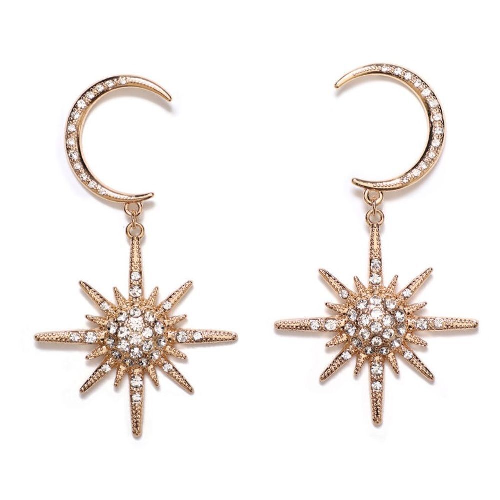 Sun radiant drop earrings #700
